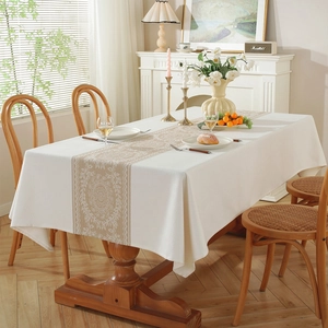 Nappe rectangulaire nordique en jacquard avec motifs géométriques losanges rétro