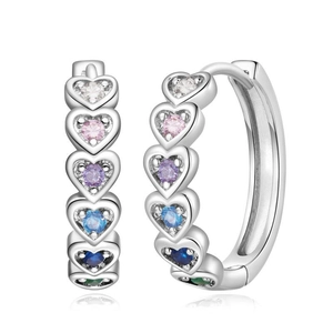 Minimalist Copper Zirconia Heart Bee Star Hoop Earrings With 925 Sterling Silver Post Multicolored Huggie Earrings For Women Jewelry