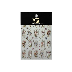 Vintage floral nail art stickers with gold foil embossed patterns YT7116Pro