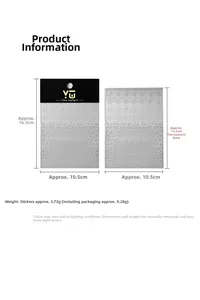 Size and weight specifications for snowflake nail art stickers with transparent backing