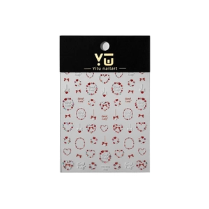 Lot de stickers nail art 3D cœur et pierres précieuses avec motifs Good Luck et décalcomanies