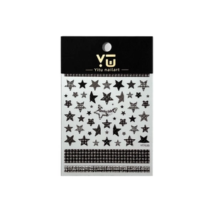 Houndstooth and star pattern 5D relief nail stickers for autumn and winter nail art