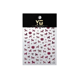 Plaid and polka dot horse nail art stickers with bow and star designs on white background
