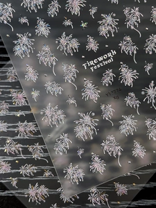 Detailed holographic laser firework nail art stickers with shimmering stars design