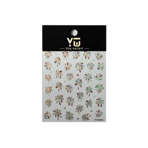 Laser holographic nail stickers with glitter firework patterns on card packaging