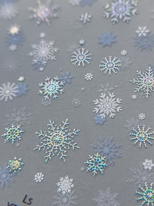 Autocollants d'ongles flocons de neige holographiques avec finition laser pour DIY hiver