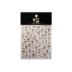 Vintage red-brown bowknot and polka dot nail art stickers with Yitu brand packaging