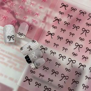 Autocollants à Ongles Nœud Papillon Relief 3D Auto-adhésif Doux Décalcomanies de Nœud pour Décoration de Manucure DIY Accessoires de Beauté Femme