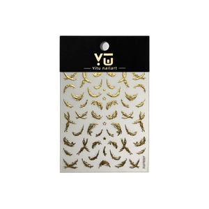 Autocollants 3D dorés en relief avec étoiles et lunes pour nail art de style français