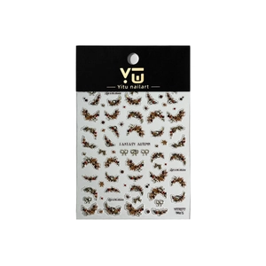 Autumn nail stickers featuring silver pinecones and maple leaves for nail art decoration