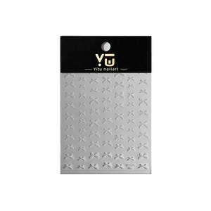 5D embossed white bow nail art stickers with relief texture in premium packaging