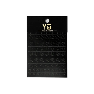 Black hollow maple leaf nail art stickers with delicate vein texture and 3D effect