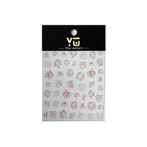 Exquisite red and gold shell fireworks nail art stickers for New Year decoration
