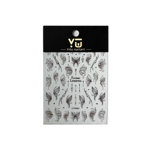 Exquisite laser butterfly nail stickers with sparkling rhinestones and elegant lines