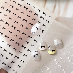 Autocollants à Ongles Nœud Papillon Relief 3D Style Français Doux Nœud Décalcomanies Décoration de Bijoux de Manucure Pour Femmes