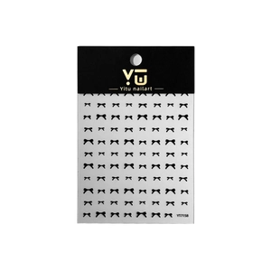 Autocollants ongles élégants nœuds noirs 3D Yitu YT7158 sur fond blanc soigné