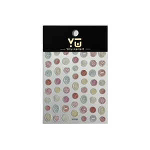 3D relief nail art stickers featuring pink roses and wax seal designs on a white background