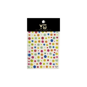 3D embossed cute cartoon eye nail art stickers with stars and hearts on white background