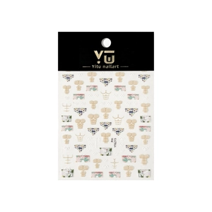 Summer beach theme nail art stickers featuring fun swim trunks and palm tree designs