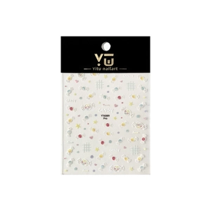 Jelly candy shell nail stickers with hearts and stars in macaroni pastel colors