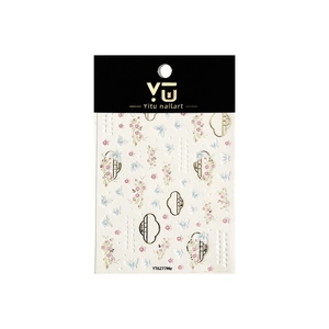Gold stamping Chinese style butterfly and cherry blossom nail art stickers with header card