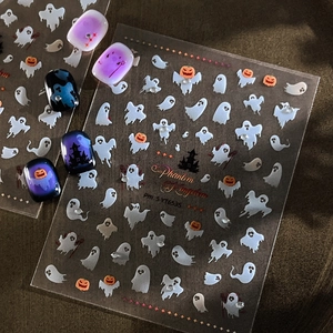 Halloween Ghost Pumpkin Nail Art Stickers Phantom Kingdom 3D Rhinestone Manicure Decals For Party DIY Decoration