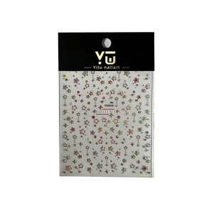 Holographic star nail art stickers with multi-size stars and shimmering dots decorations