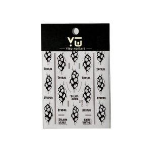 Halloween face and spider nail art stickers with gothic motifs in brand packaging