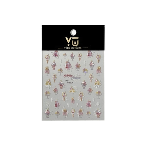 5D embossed Christmas nail art stickers with ice cream and dessert patterns YT6539