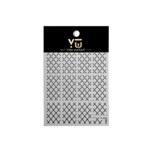 Autocollants nail art argentés à motif losanges métallisés et points dorés YT6013