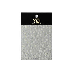3D Relief Nagelsticker mit weißen Gänseblümchen Motiven in Verpackung YT6275