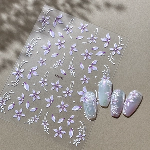 5D Adesivi per Unghie a Sbalzo Fiore Dolci Petali Design Floreale Autoadesivi Fai-da-te Decalcomanie per Unghie per Donna Decorazione