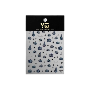 Sparkling jelly pumpkin nail stickers with shell light for Halloween nail art YT6698