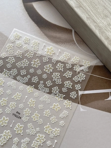 Detailed macro view of YT6224 floral nail art stickers with delicate yellow flowers
