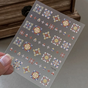 Adesivi per unghie 3D in rilievo con motivi vintage bohémien per decorazione nail art fai da te