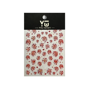 Sparkly red and gold firework nail art stickers set with stars and hearts on white background
