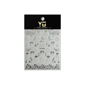 3D bronzing Christmas snowflake nail stickers with star and tree patterns for manicure