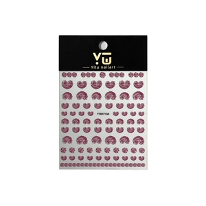 3D embossed metallic mauve nail stickers with spiral scroll patterns for daily wear