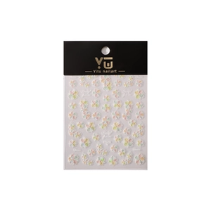 Iridescent flower nail stickers in pastel colors for DIY manicure decoration YT5296