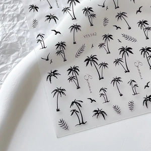 Exquisite palm tree and summer element nail art stickers with YT5142 design