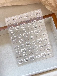 Adesivi per nail art con gatti carini per decorazioni fai-da-te dallo stile minimal