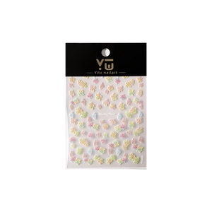 Monet garden style embossed nail stickers with colorful oil painting floral patterns