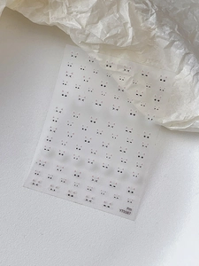 Close-up of cute cartoon cat facial expression nail stickers with YT5587 product ID