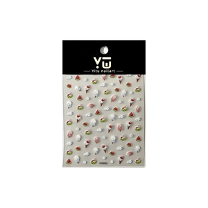3D embossed summer nail art stickers with cute watermelon and ice cream designs