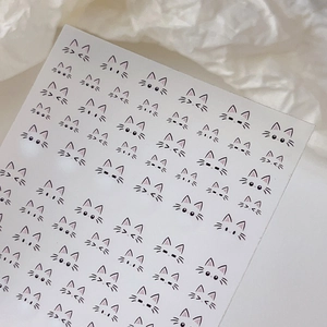 Cute cartoon cat facial expression nail art stickers with various playful kitty designs
