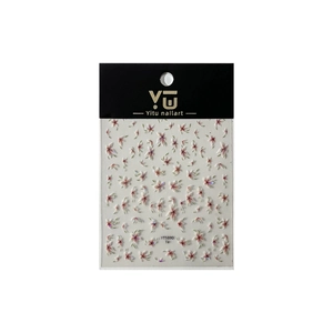 Iridescent seashell five-petal flower nail art stickers with glitter finish YT5890