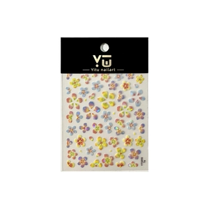 3D embossed shell flower nail stickers with colorful floral designs for DIY manicure art