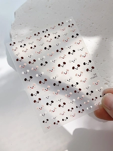Detail of YT3915 jelly nail stickers featuring cute panda and pig cartoon patterns