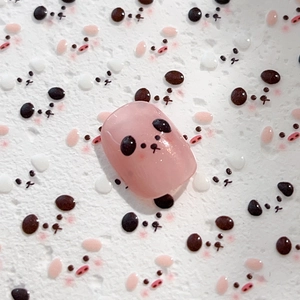 Cute Cartoon Panda Pig Jelly 3D Nail Stickers Transparent Sweet Style Nail Art Decals For Women DIY Decoration YT3915