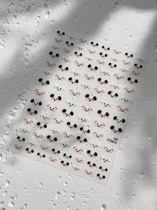 Jelly cartoon nail sticker with cute panda and pink pig patterns, model YT3915